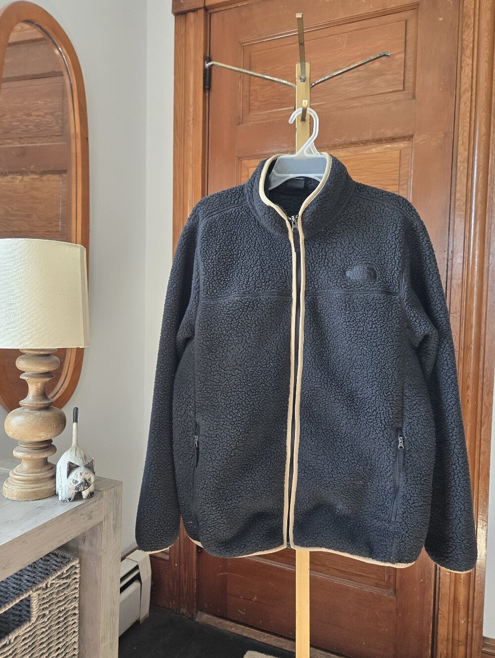 The North Face Black Teddy Bear Fleece Zip-up Jacket Large